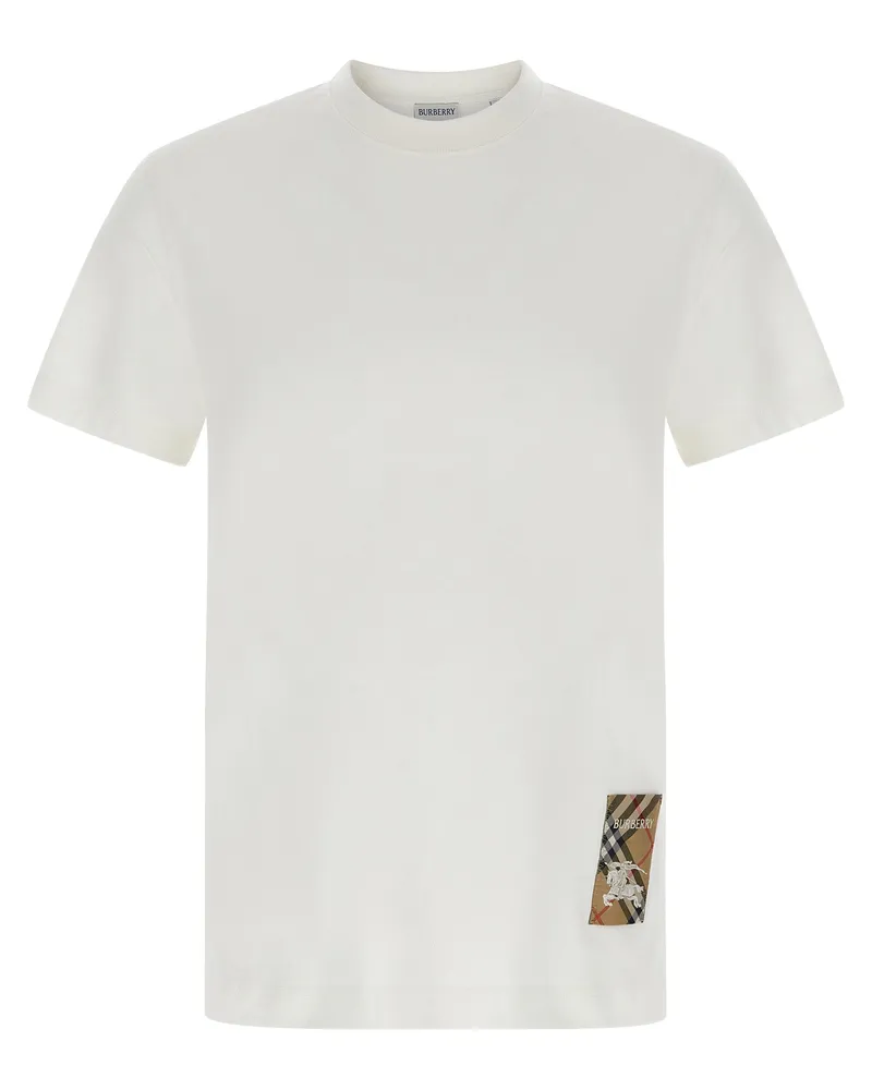 Burberry Burberry T-Shirt mit Karo-Patch White