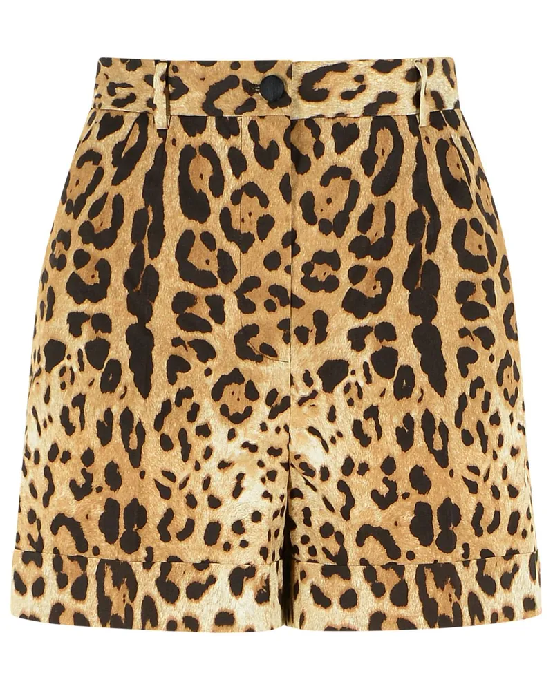 Dolce & Gabbana Shorts „Leo“ aus brauner Baumwolle Brown