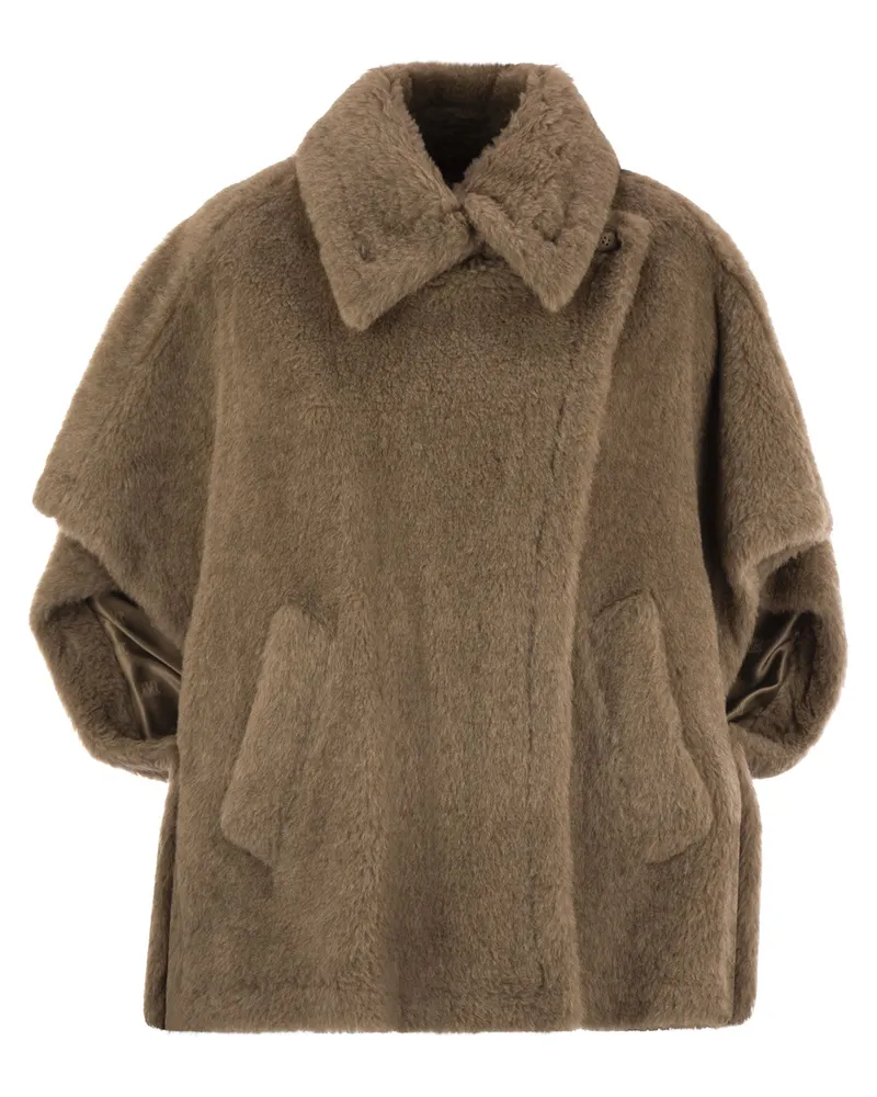 Max Mara Tebe4 Teddy Fabric Cape Bronze