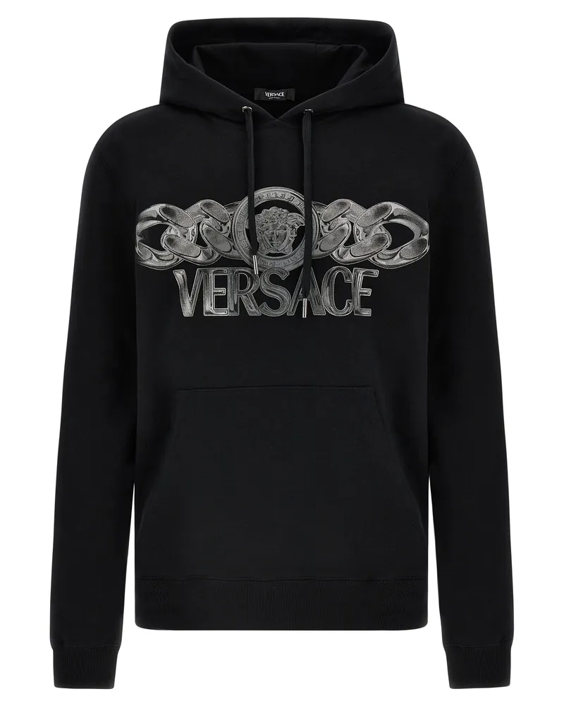 Versace Logo Print Sweatshirt Black