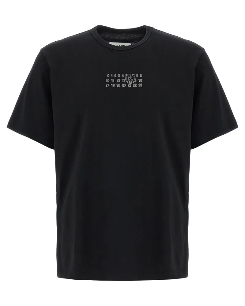 Maison Margiela numerischer Signature MM6' T -Shirt Black