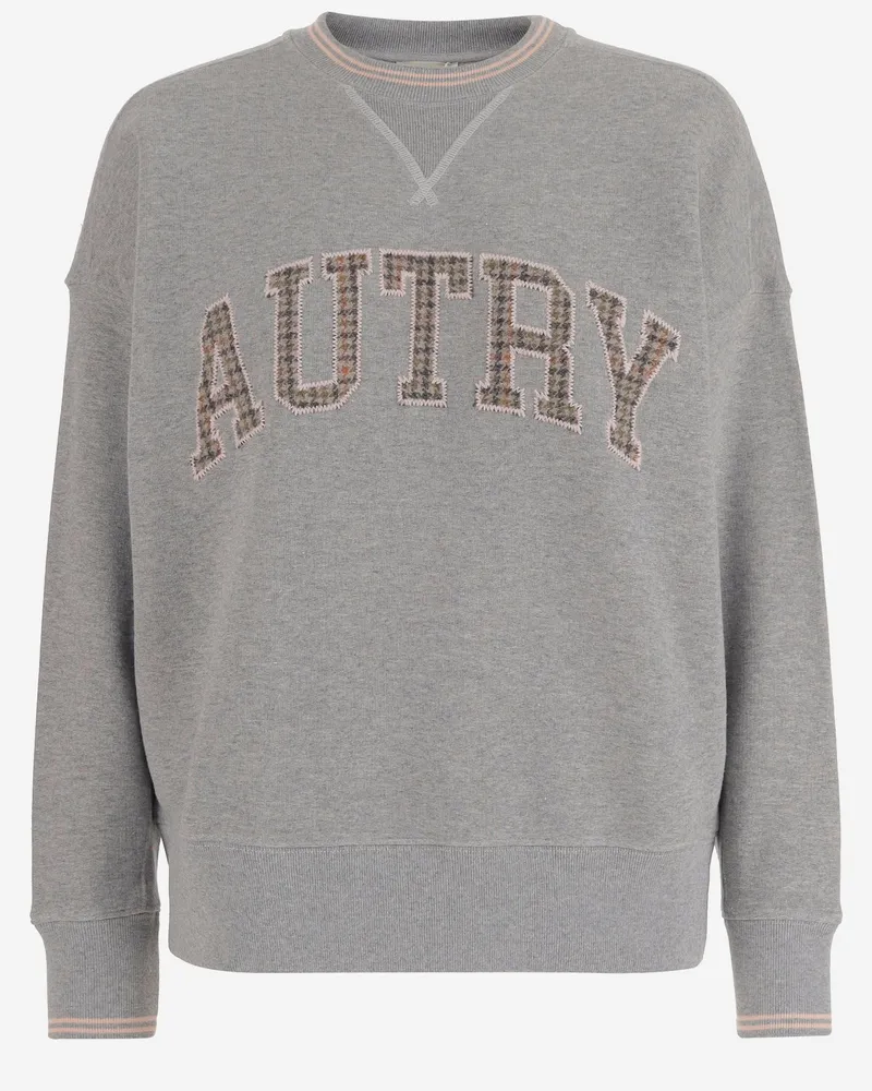 AUTRY Cotton Sweatshirt mit Logo Grey