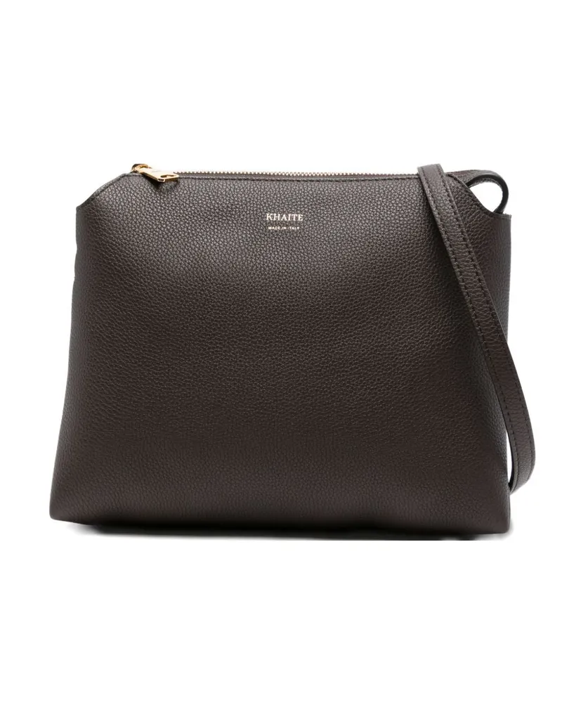 KHAITE Lina Medium Leder Crossbody Tasche Marrone