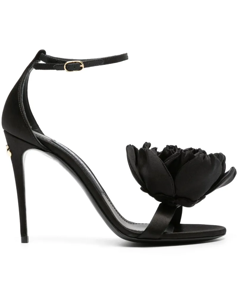 Dolce & Gabbana Keira Satin Ferse Sandalen Black