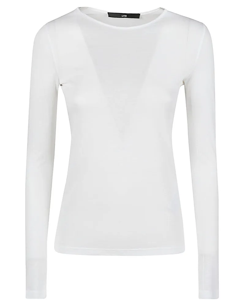 Liviana Conti Langarm Baumwollmischt T -Shirt White