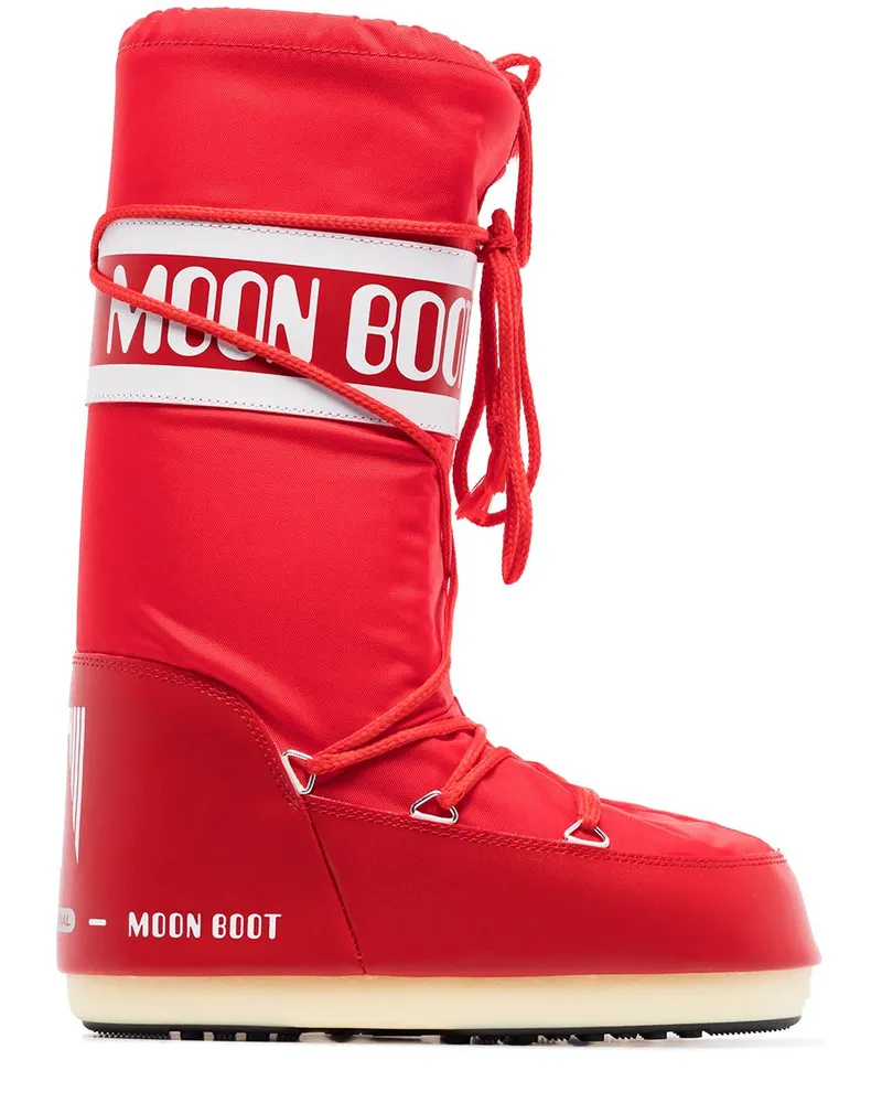 Moon Boot Mondstiefel -Ikone Nylon Schneestiefel Red