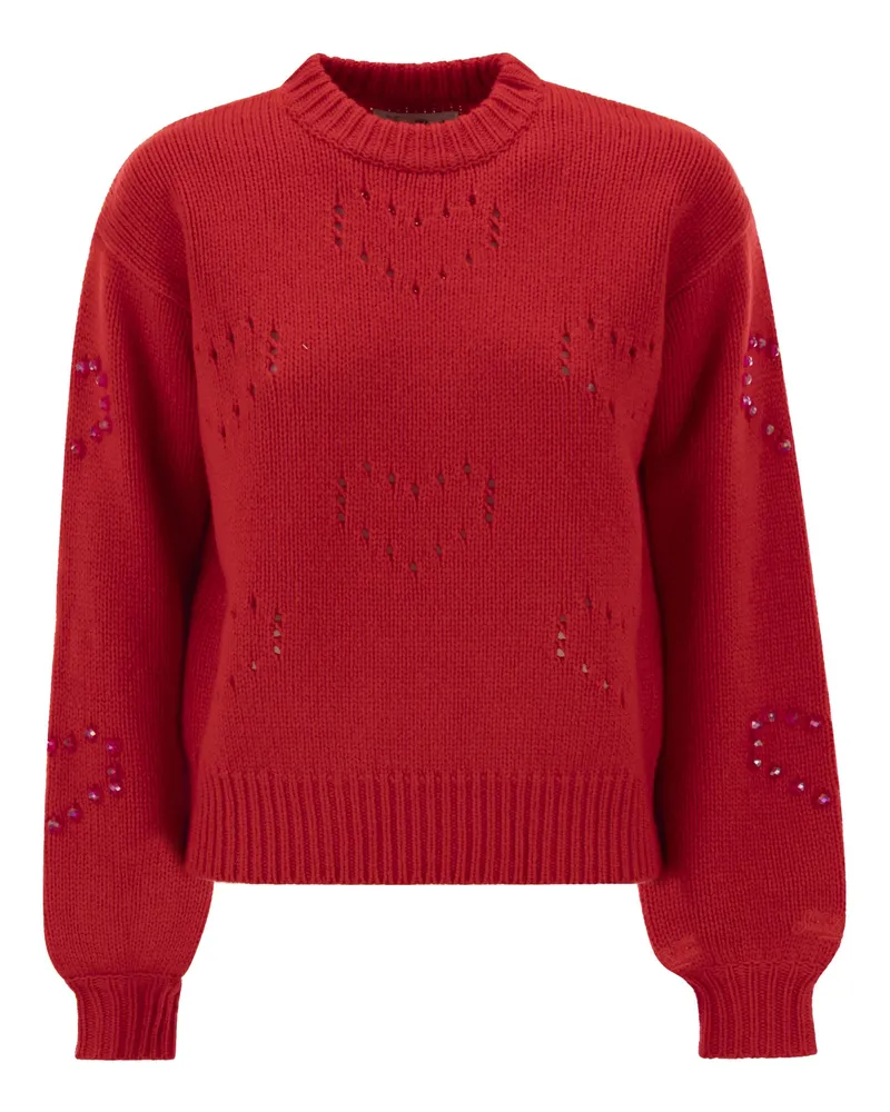 MC2 Saint Barth Danya Pullover mit Herzmuster Red