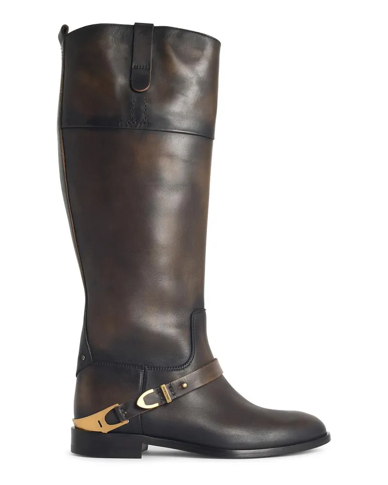 Golden Goose Charlie' dunkelbraune Lear -Stiefel Brown