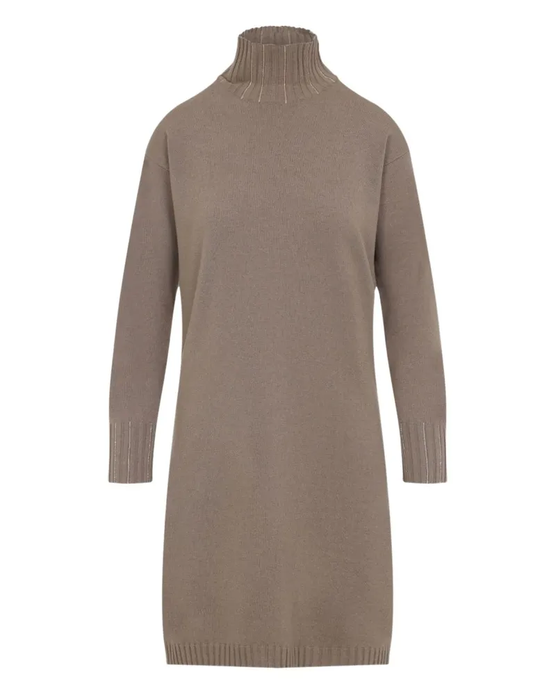 Fabiana Filippi Wolle kurzes Kleid Brown