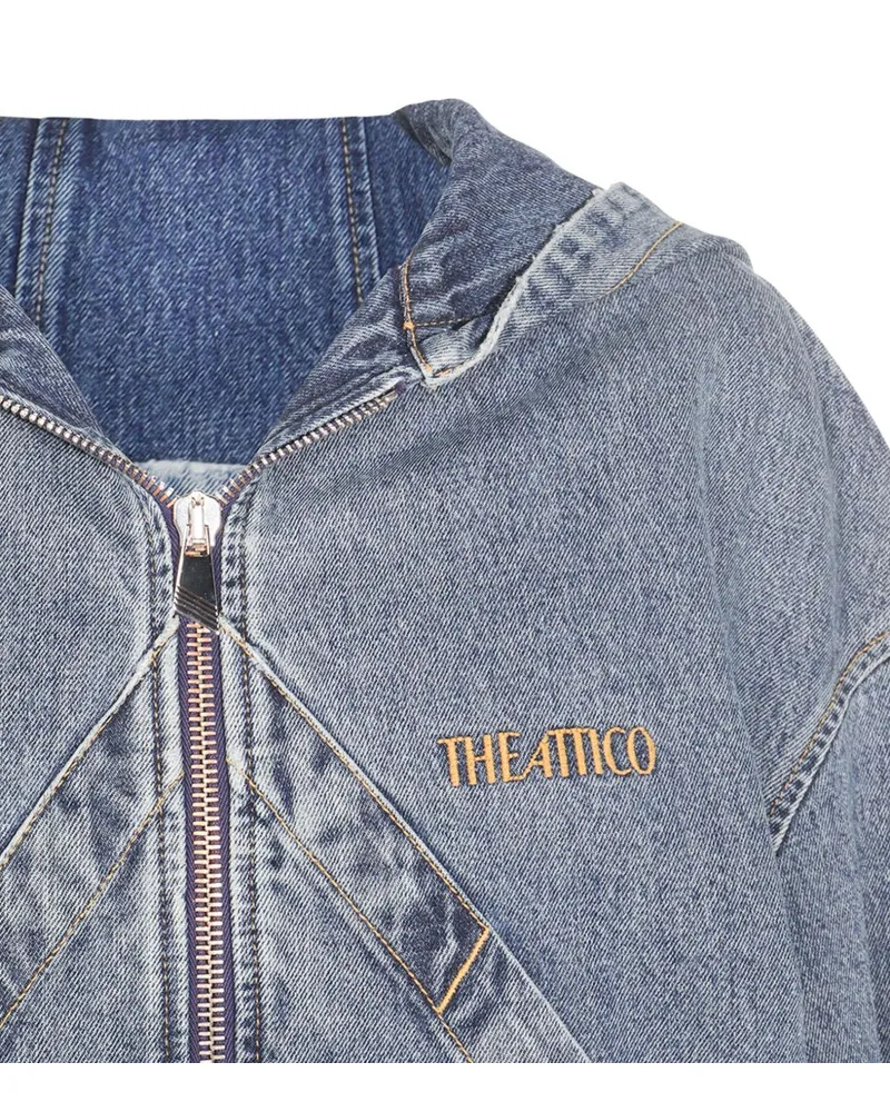 ATTICO Die Denim -Jacke mit Kapuzen in Attico Clear