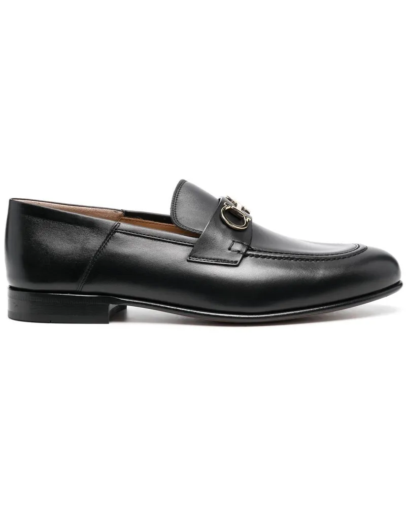 Ferragamo Gancini Leder -Slipper Black