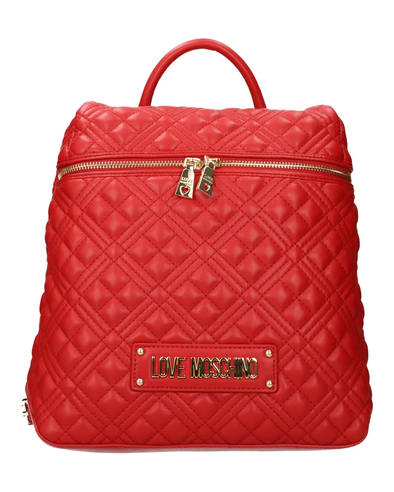 Moschino Rucksäcke und Geldbörsen für Damen, Polyurethan, Rot/Lippenstift -