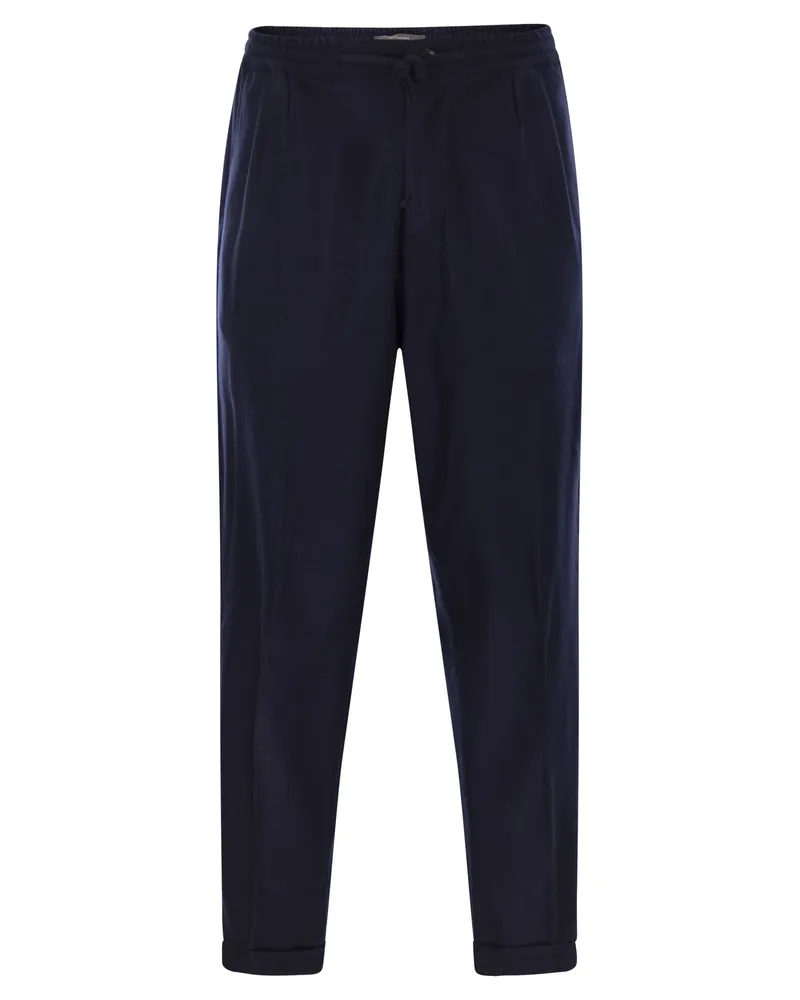 Fedeli Harvard Soft Cashmere Flanellhose Blue