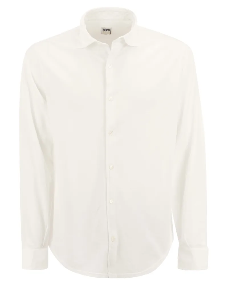 Fedeli Robert Cotton Piqué Shirt Weiss