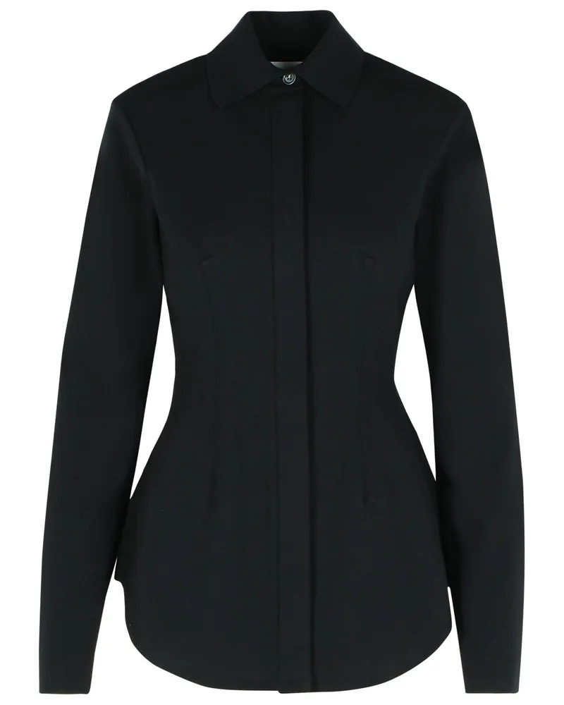 SPORTMAX Baffo' schwarzes Viskose -Strickhemd Black