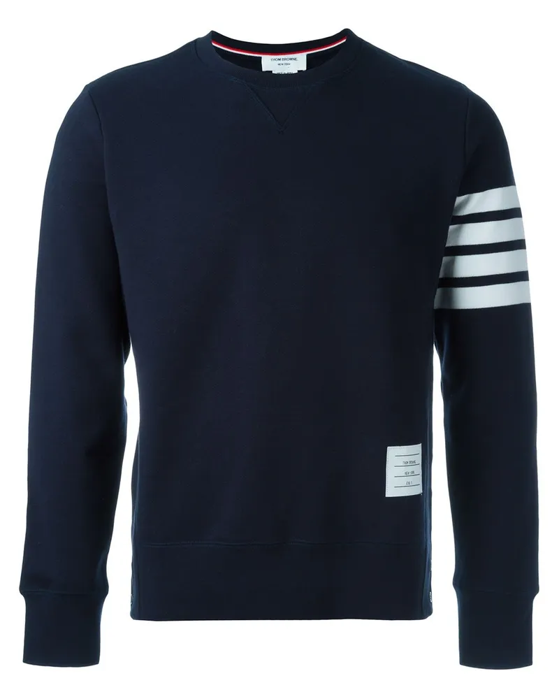 Thom Browne 4 Bar Baumwoll -Sweatshirt Blue