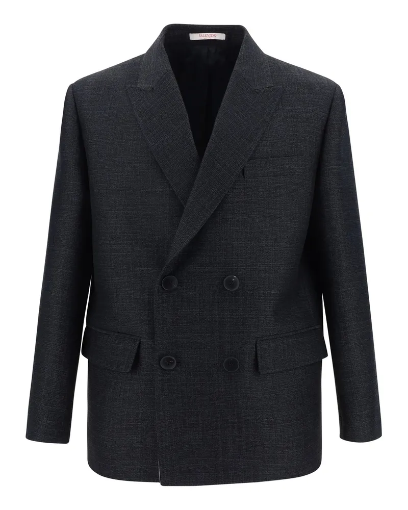 Valentino Garavani Valentino Wolle und Seidenjacke Gray