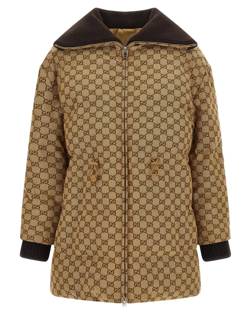 Gucci Daunenjacke aus GG-Stoff Beige
