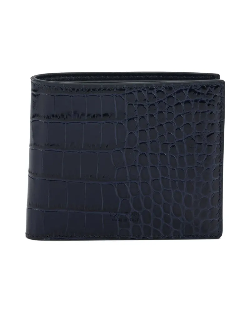 Tom Ford Lederbrieftasche mit Krokodildruck Blue