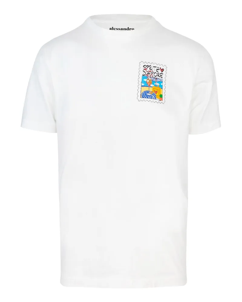 MC2 Saint Barth T -Shirt Girocollo Spritz d'amore Bianca White