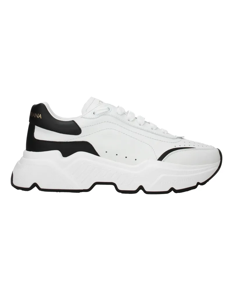 Dolce & Gabbana Dolce&Gabbana Herrens Sneakers Weiß/Schwarzes Leder -