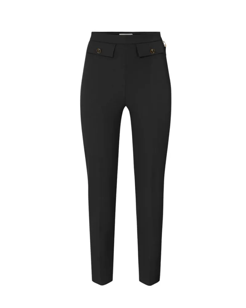 Elisabetta Franchi Double Crepe Hosen Black