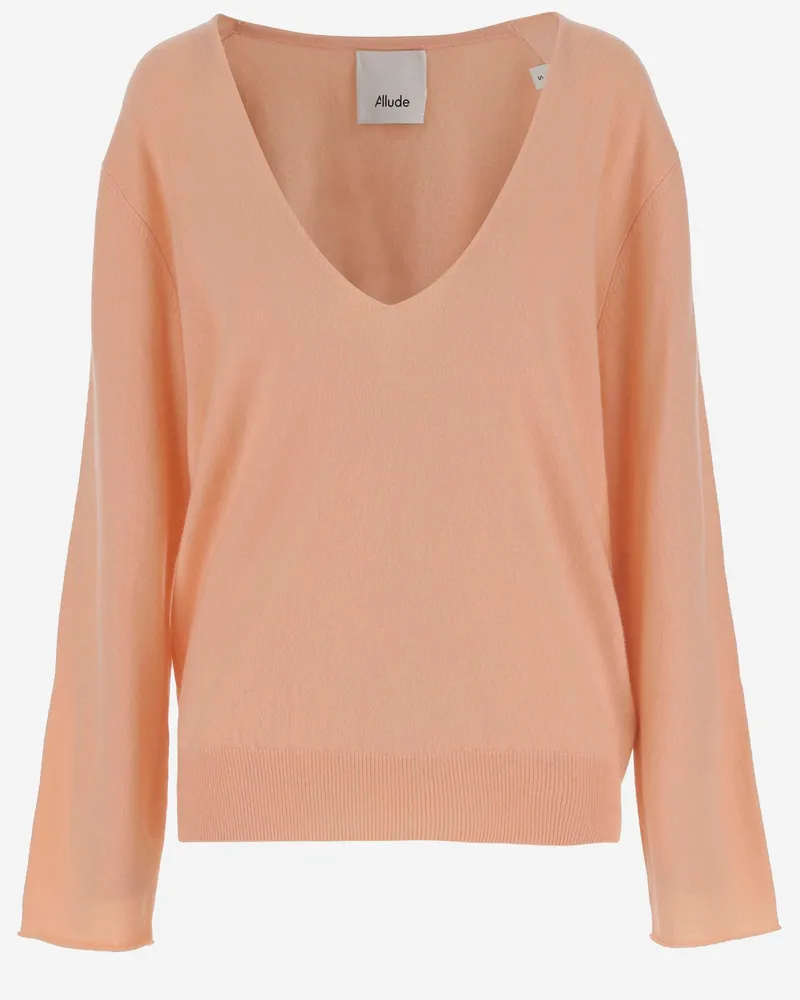 ALLUDE Anspielung Wolle und Kaschmirpullover Orange
