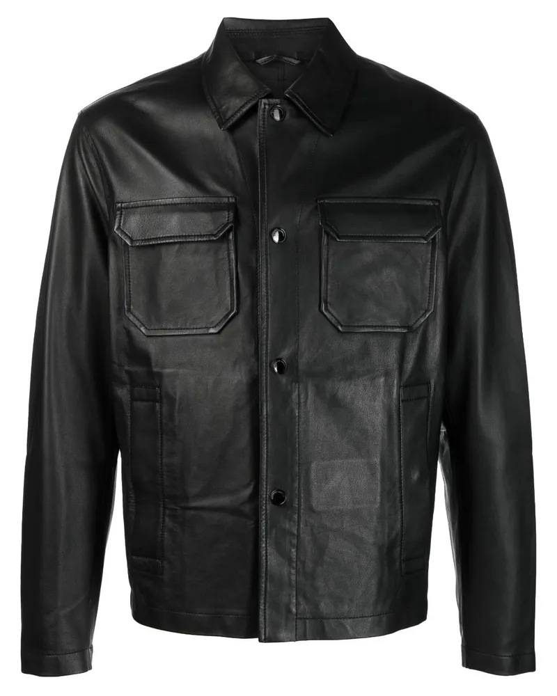 Emporio Armani Lederjacke Black