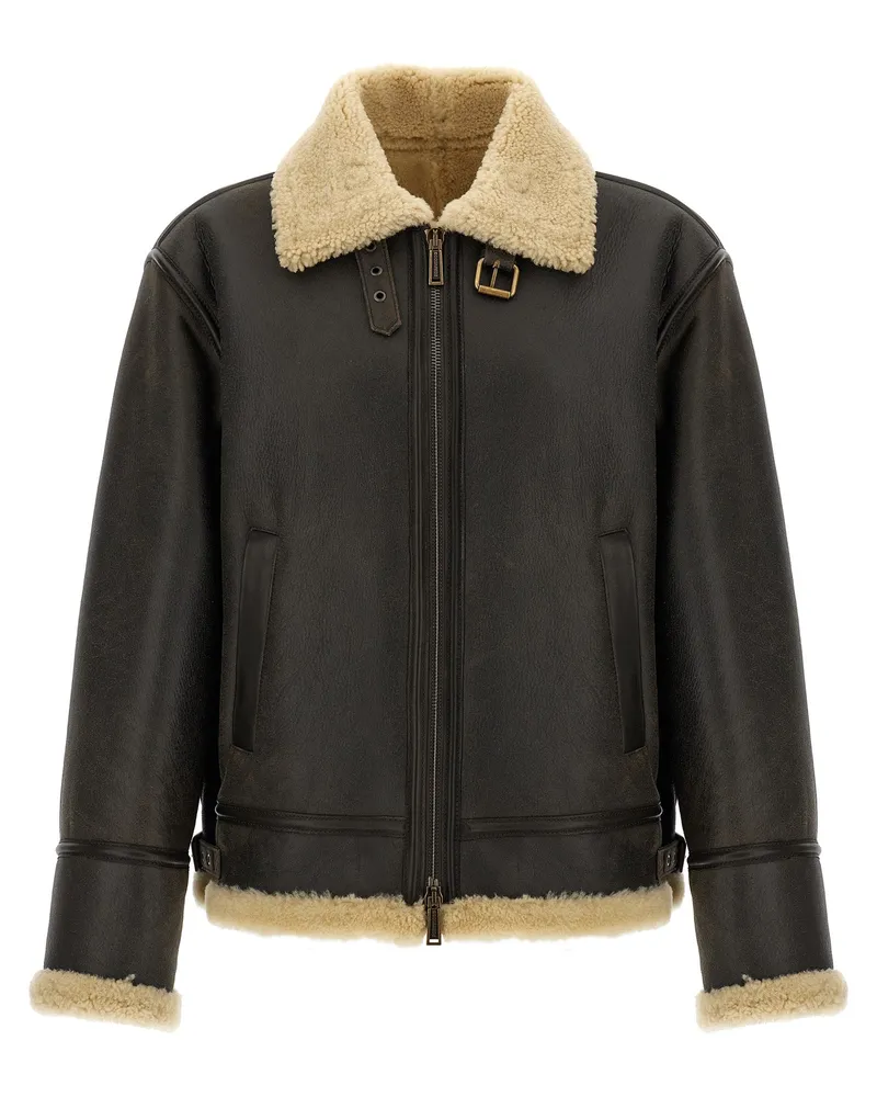 Dsquared2 Aviator' Schaffelljacke Brown