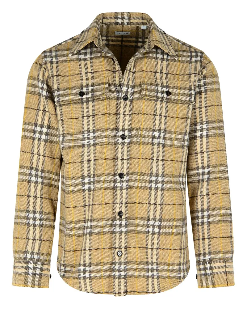 Burberry Check Vintage' beige Wollhemd Beige
