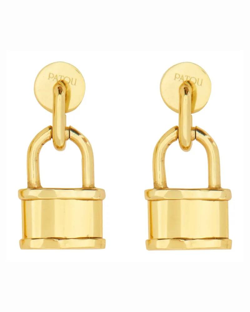 Patou extra kleine Ohrringe mit Vorhängeschloss Gold