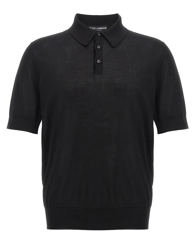 Dolce & Gabbana Strick -Polo -Hemd Black