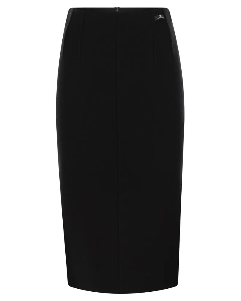 Elisabetta Franchi Rock aus Wollstoff Black