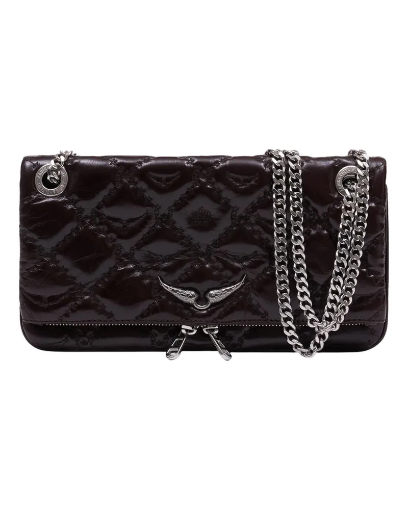 Zadig & Voltaire Rock Ii Umhängetasche  Leder Dunkelbraun Braun