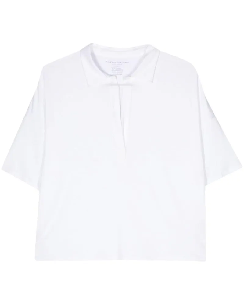 Majestic Majestätisches übergroßes Viskose -Polo -Hemd White