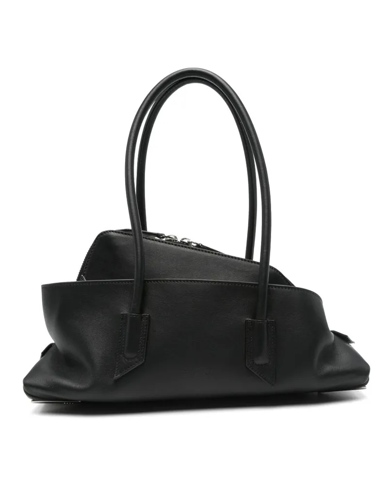 ATTICO Die Attico La Passeggiata kleine Leder-Umhängetasche Black