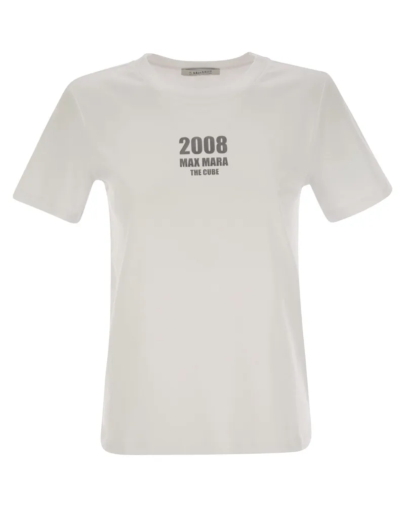 Max Mara Quieto Jersey T -Shirt mit Druck White