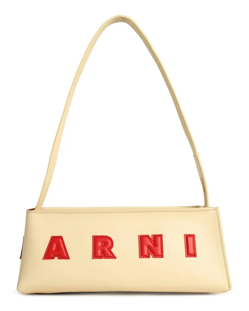 Marni Museo Baguette' Cream Lear Tasche Cream