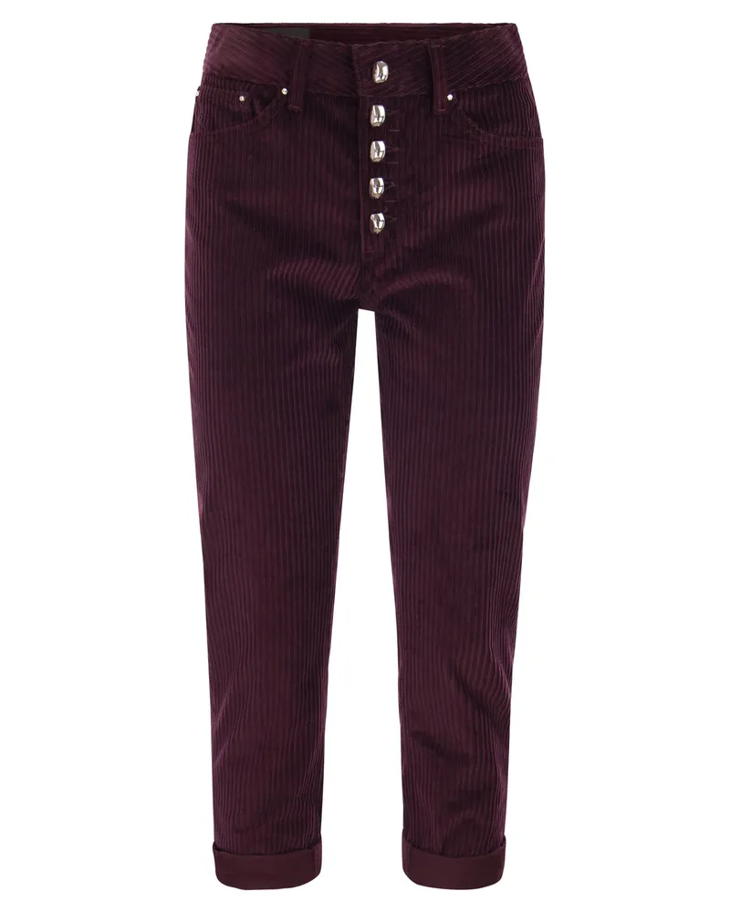 Dondup Koons lose sitzende Samthose Bordeaux