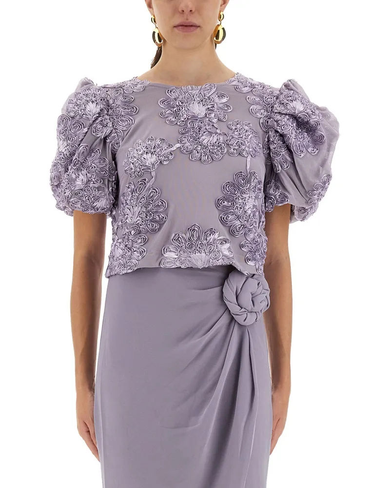 ROTATE Birger Christensen Drehen Sie den Birger Christensen 3 d Mesh Tops Lilac