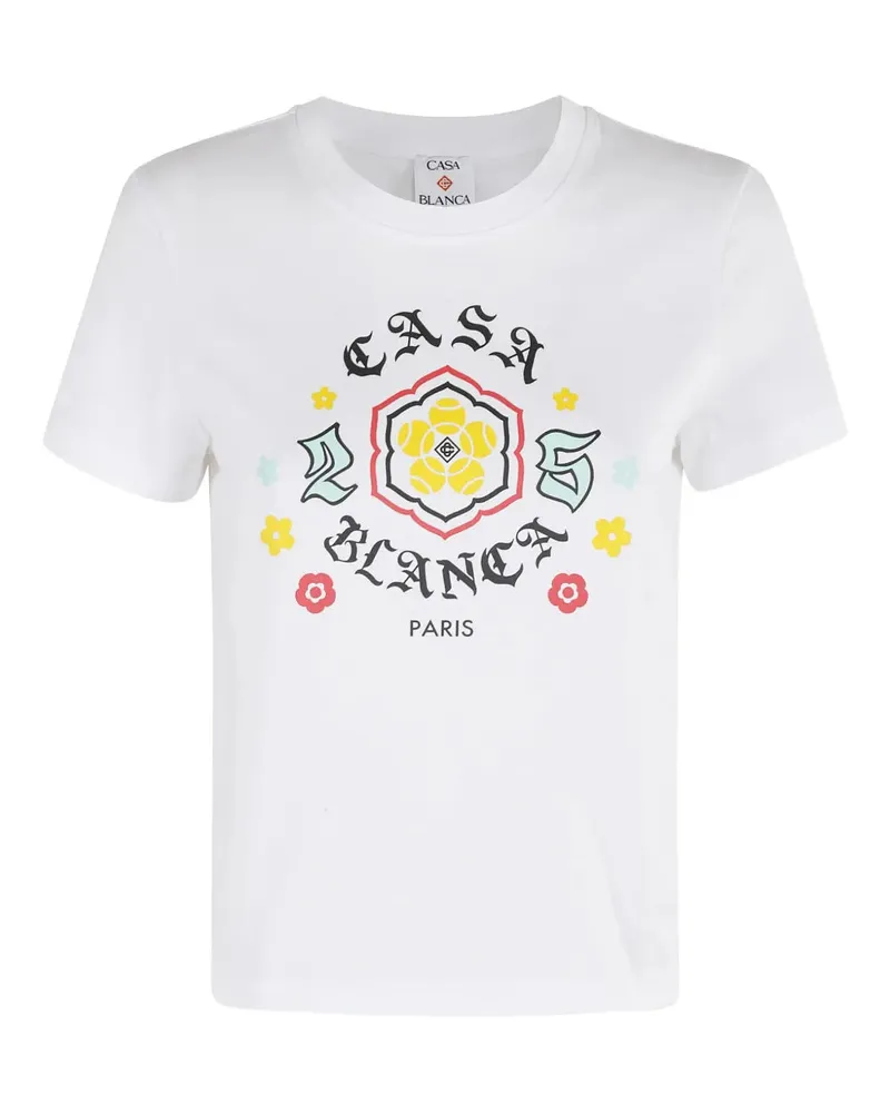 Casablanca Paris gedrucktes T -Shirt White
