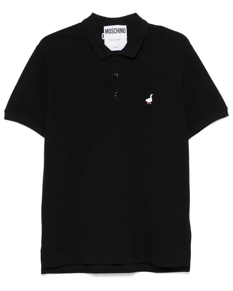 Moschino Baumwoll -Polo -Hemd mit Logo -Stickerei 1555