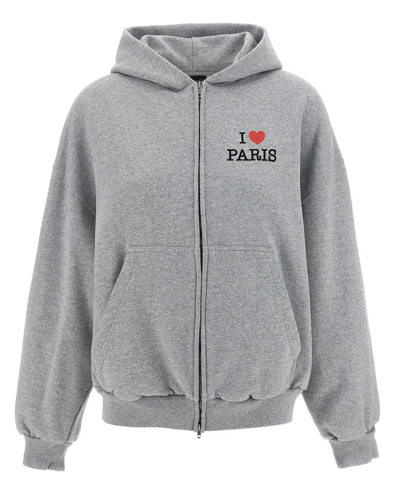 Balenciaga I Love Paris & Balenciaga“ Kapuzenpullover Gray