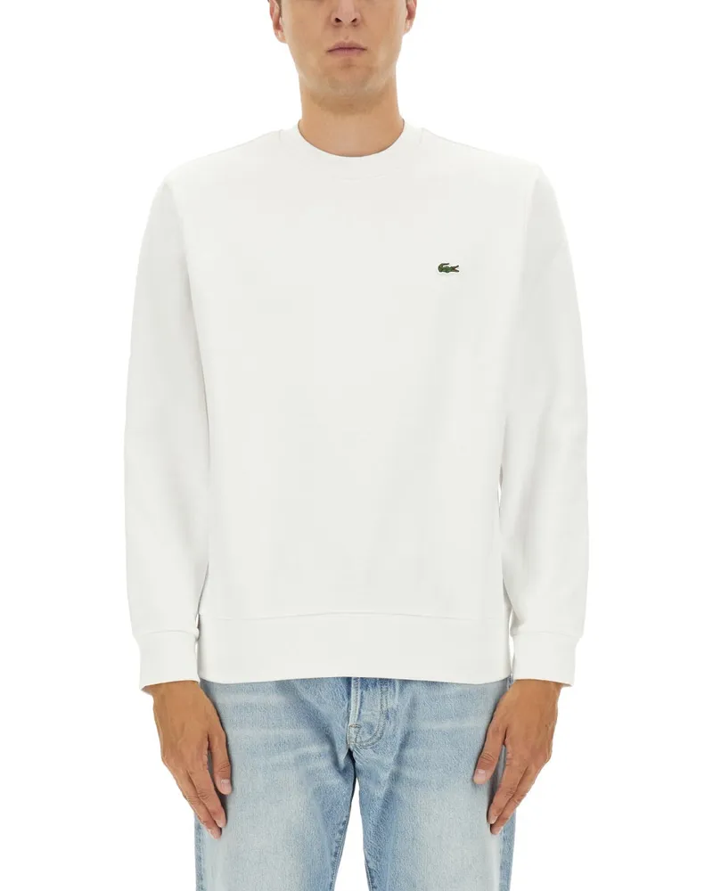Lacoste Fleece Sweatshirt mit Logo White