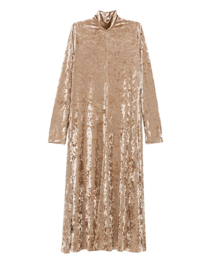 forte_forte Velvet Langes Kleid Beige