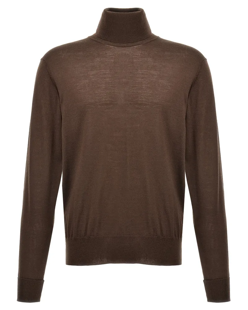 PT TORINO Merino Rollkragenpullover Brown