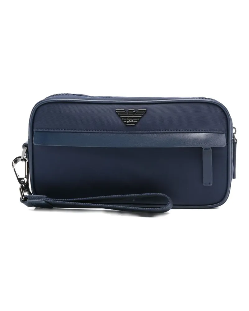 Emporio Armani Nylon Washbag Blue