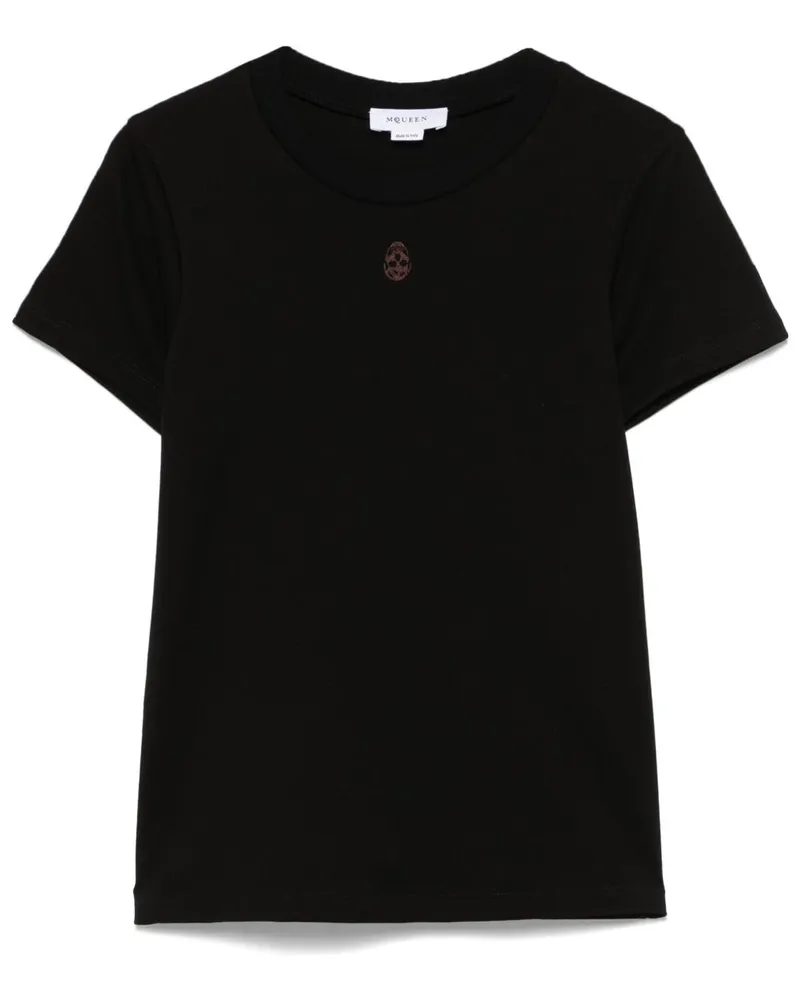Alexander McQueen Alexander MC Königin Schädel Baumwoll -T -Shirt Black