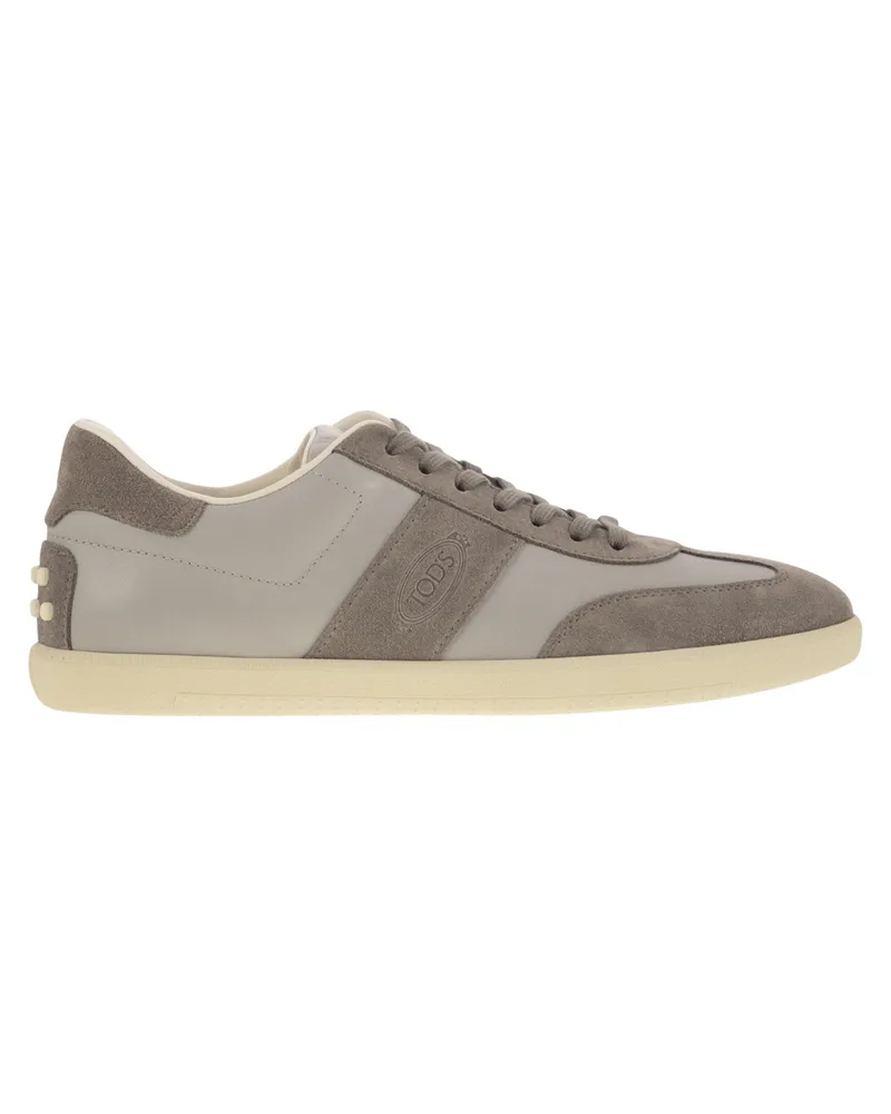 TOD'S Tod 's Glatte Leder- und Wildleder -Tabs Turnschuhe Grey