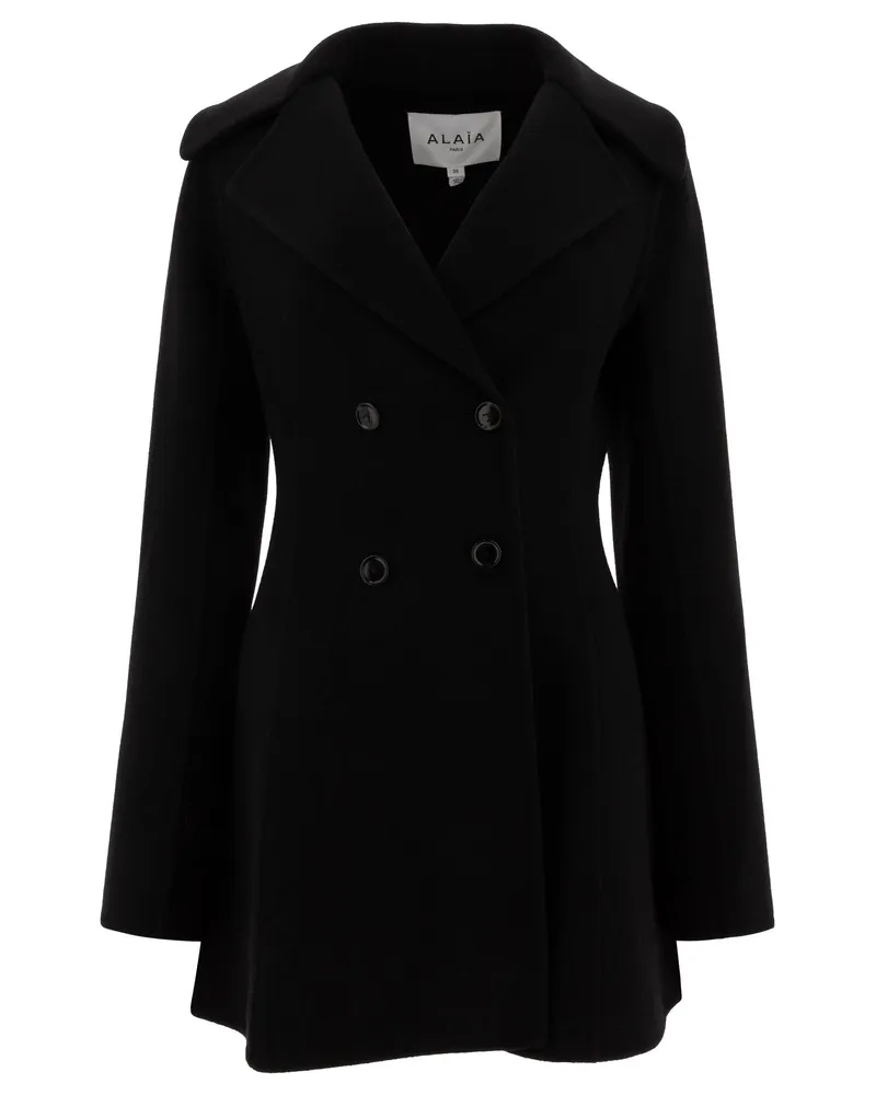 Alaïa Zweireihiger Mantel Black